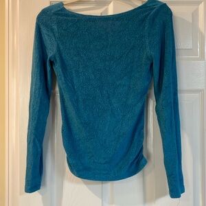 Cozy blue Saturday Sunday top with side ruching